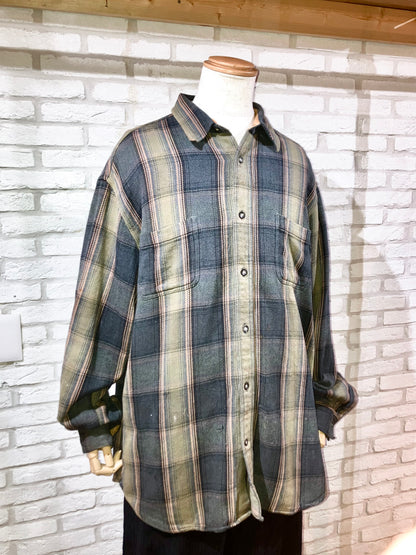 "ST JOHN'S BAY" Old Heavy Flannel Check Shirt