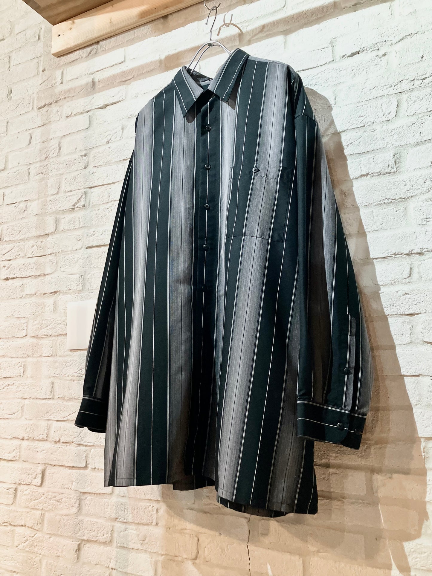 "pierre cardin" Old Oversized Stripe Shirt