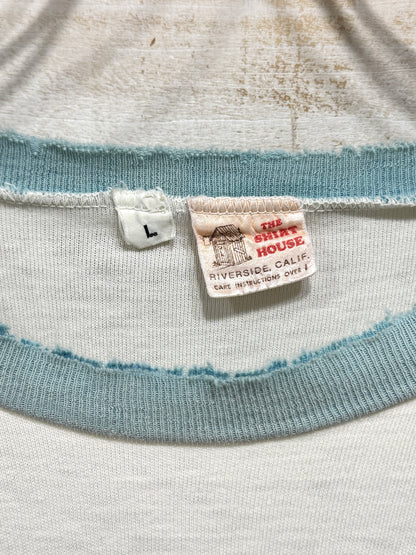 80s vintage Leslie motor racing Ringer Tee