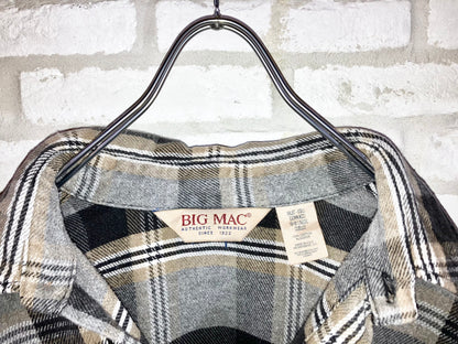 "BIG MAC" Old Oversized Heavy Flannel Check Shirt