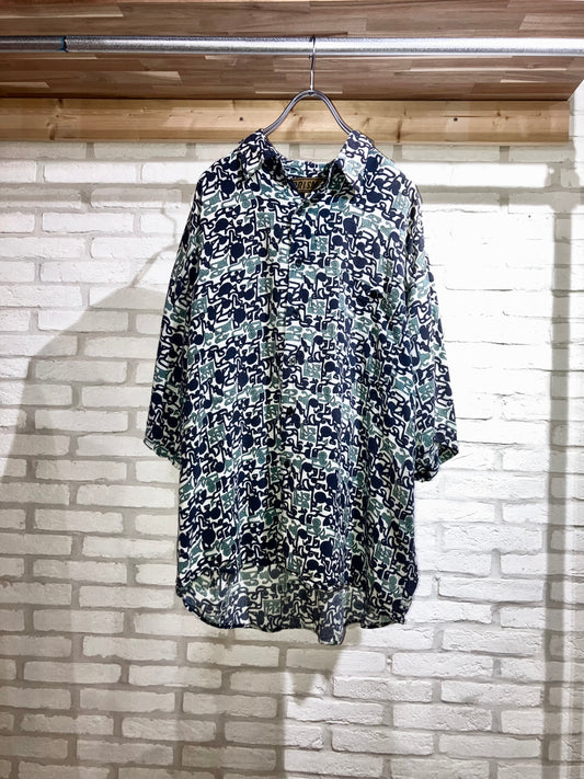 Old Abstract Pattern Rayon Shirt