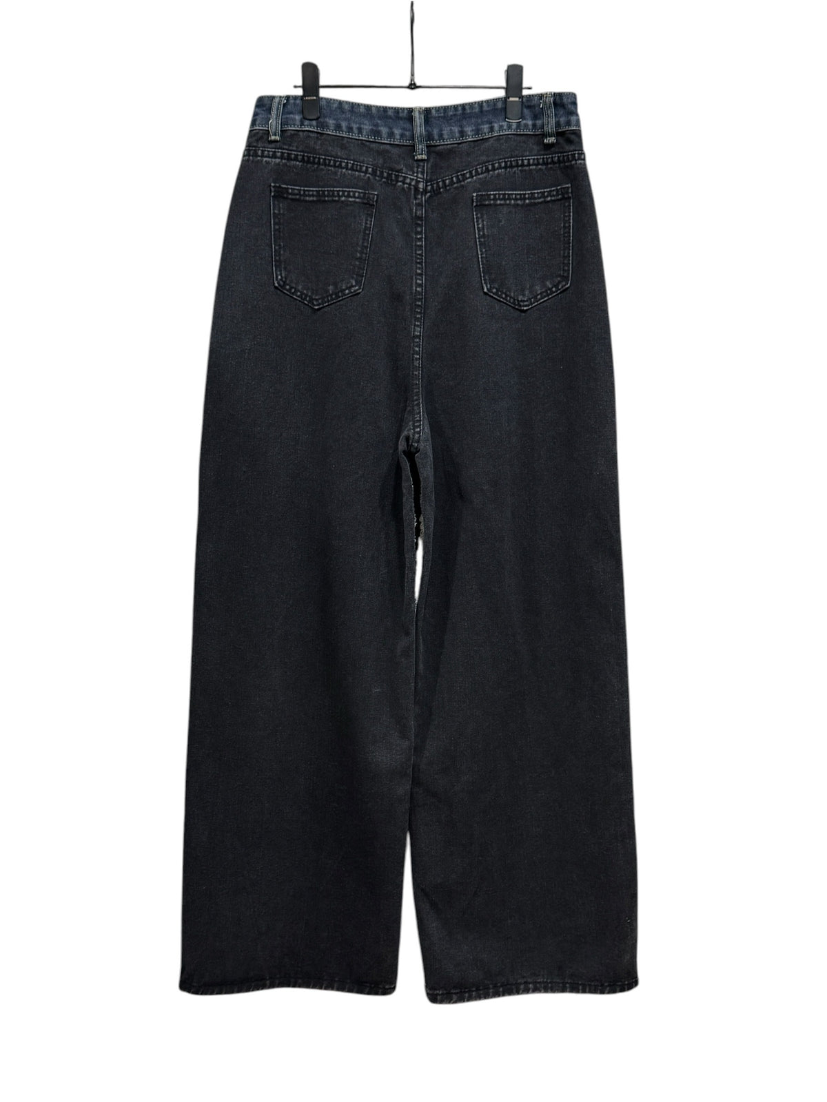 Side Fringe Color Block Denim Pants