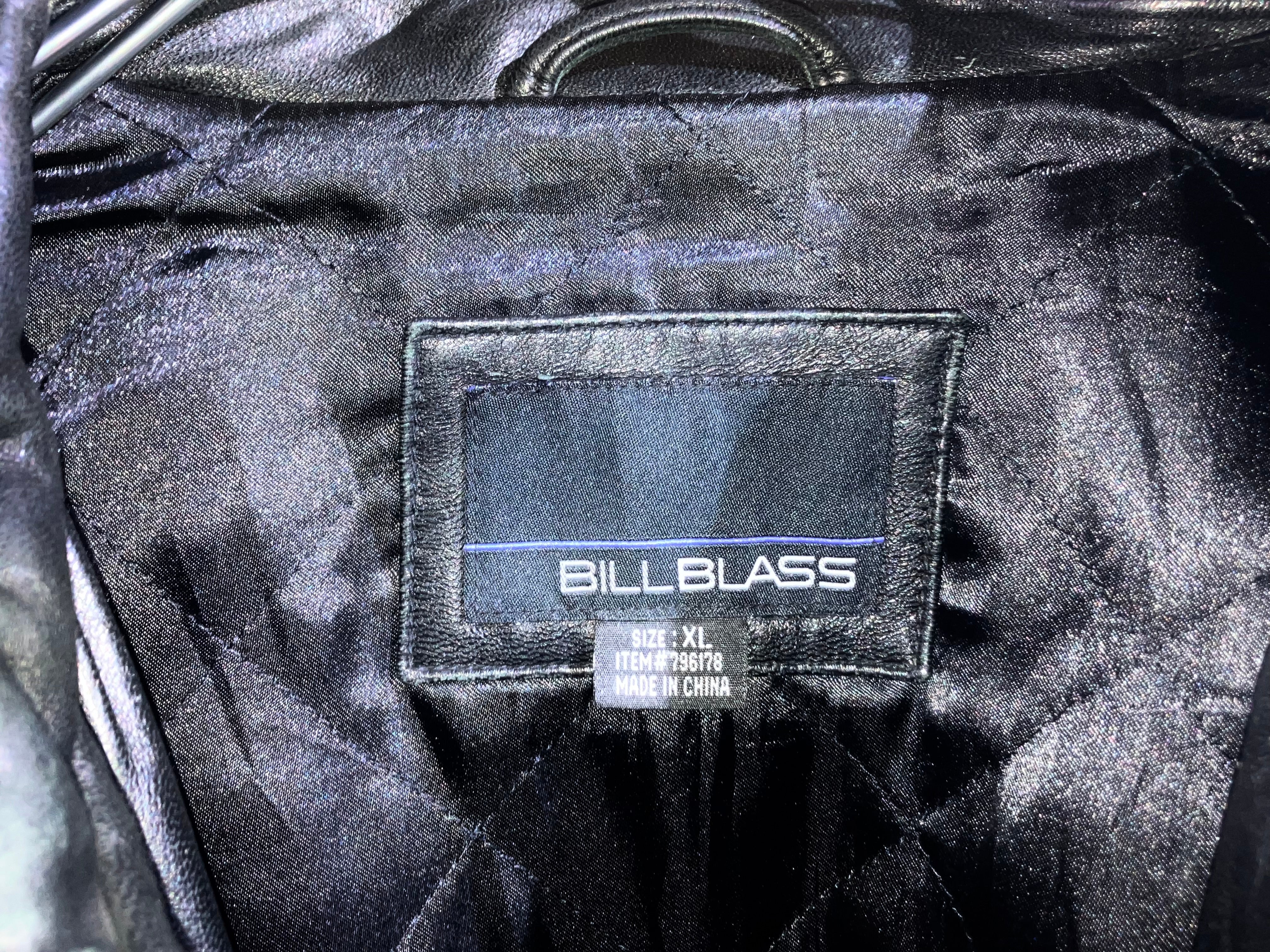 j0【激レア】【美品】【ビルブラス】BILL BLASS ジャケット M BILL BLASS レザー フライトジャケット ブラック (メンズ M
