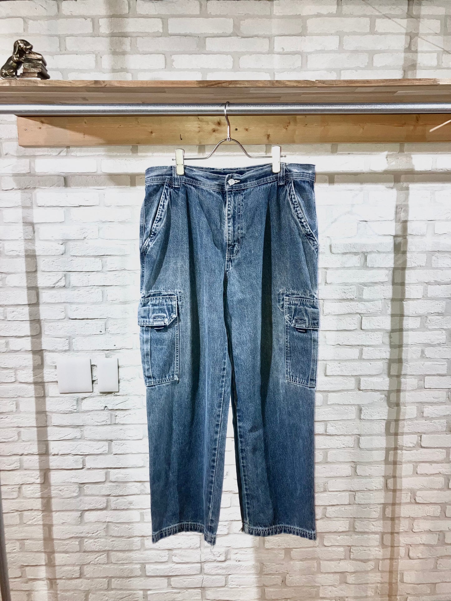Old Wide Denim Cargo Pants