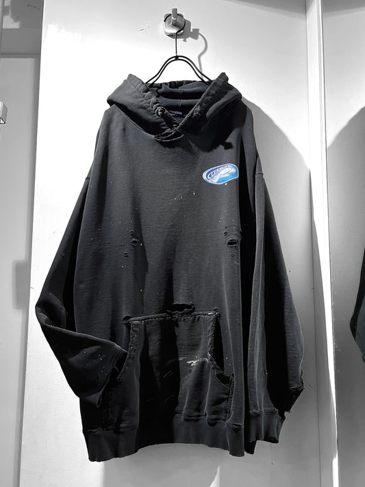 00s distressed pullover hoodie