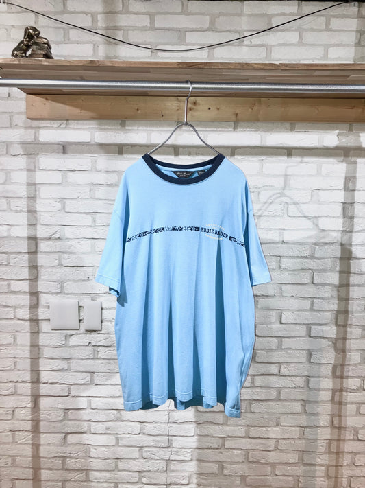 "Eddie Bauer" 00s Printed Ringer Tee
