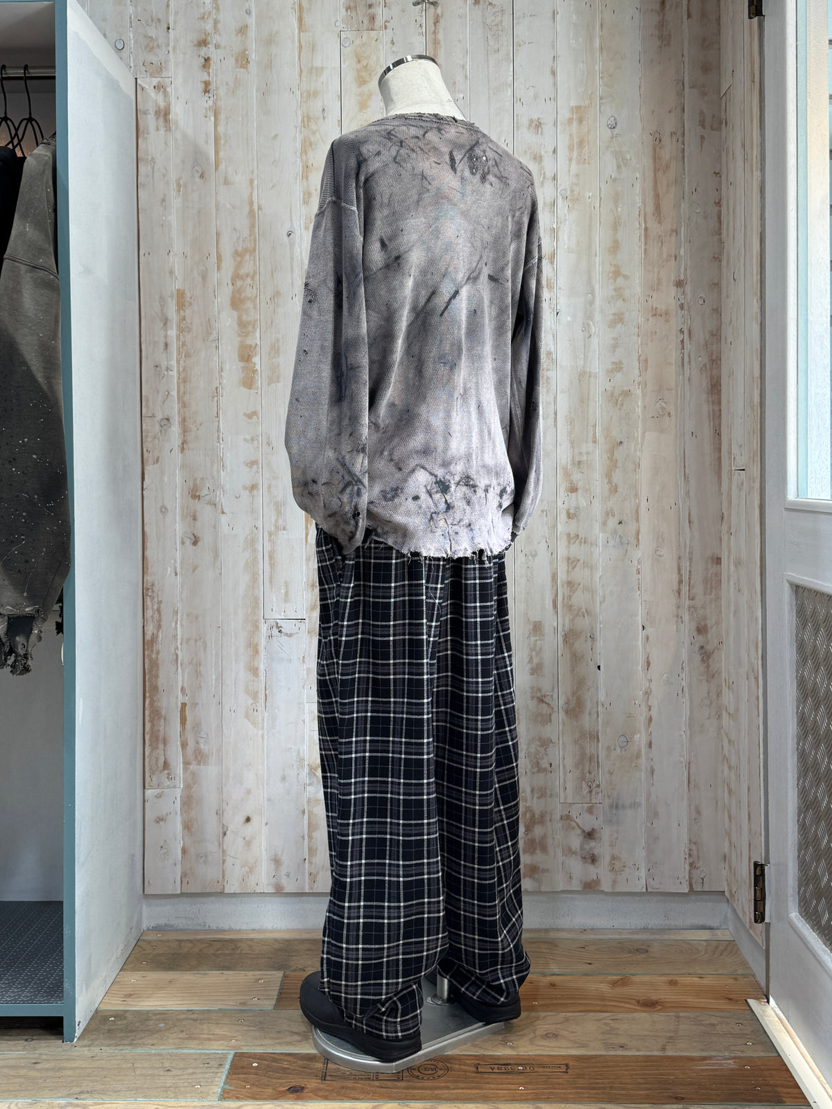George Plaid Plannel Wide EZ Pants