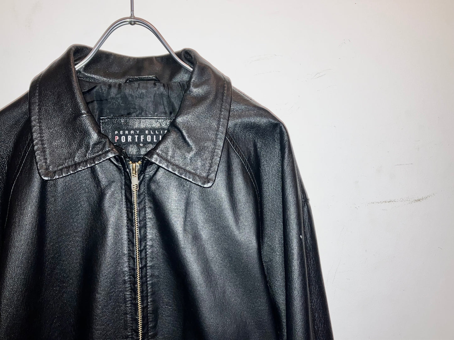 "PERRY ELLIS" Old Design Leather JKT