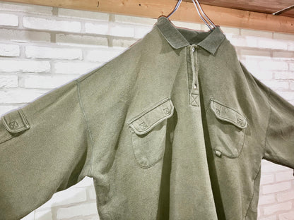 Old Oversized Design Sweat Polo Shirt