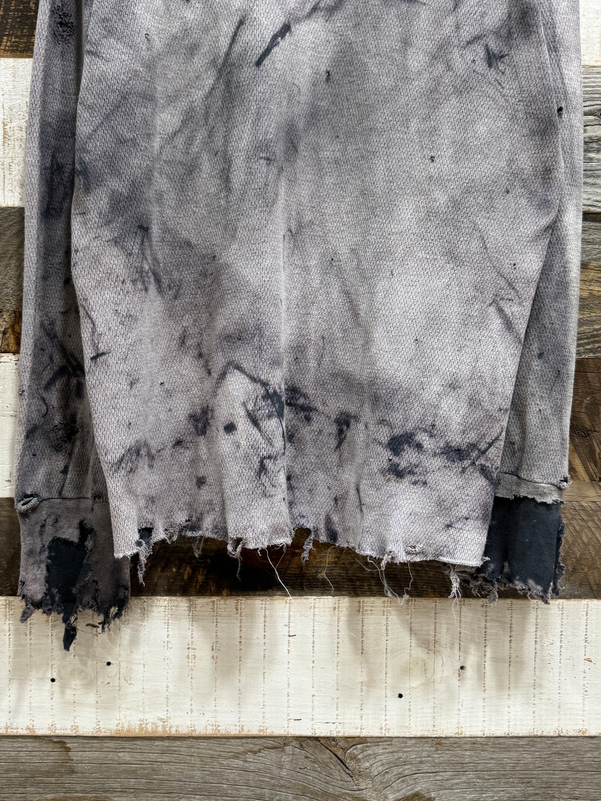 Bleach Washed Destroyed Thermal LS Tee
