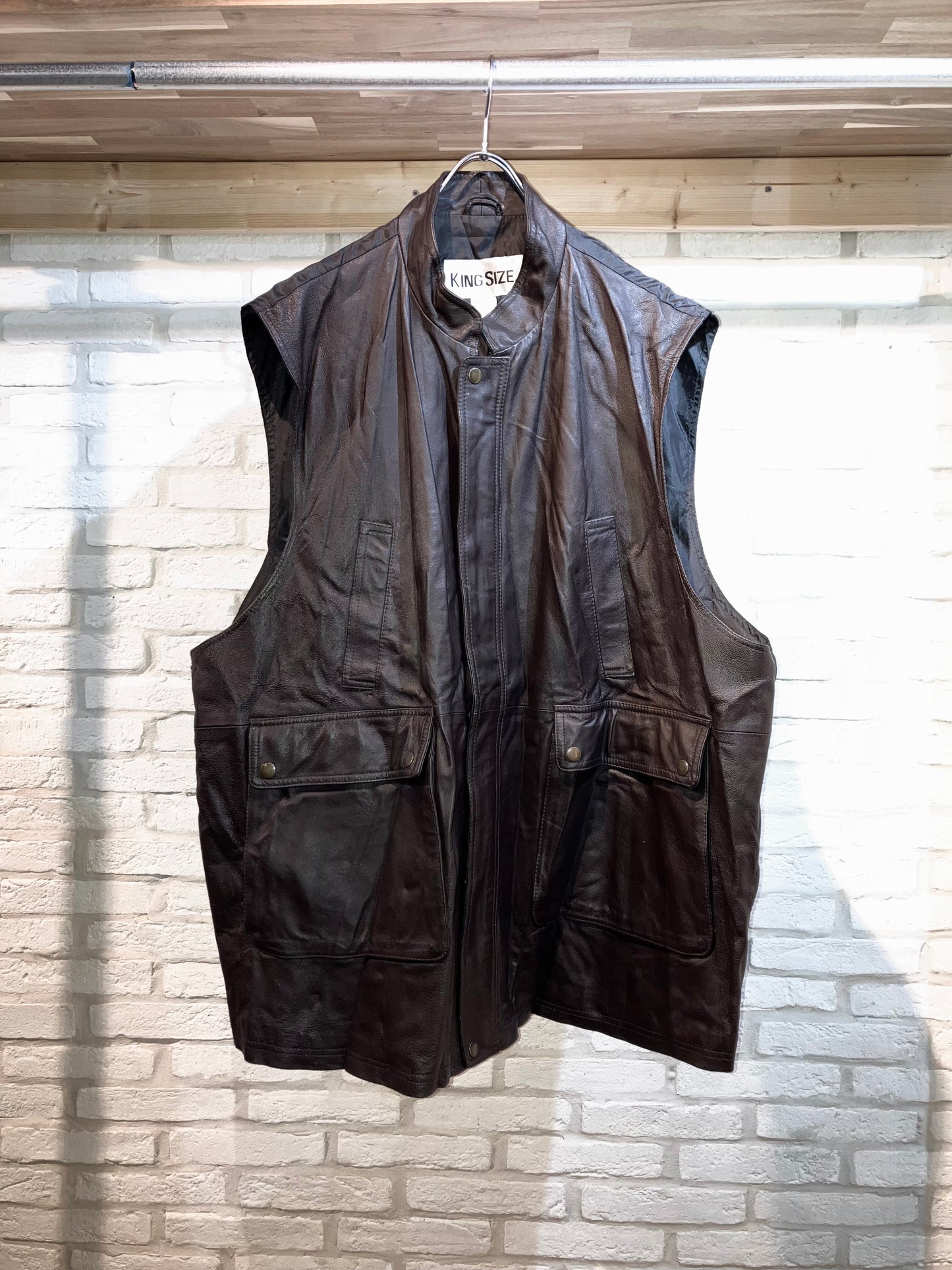 "KING SIZE" Old Oversized Leather Vest