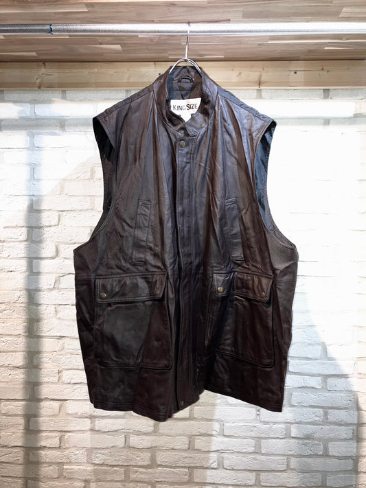 "KING SIZE" Old Oversized Leather Vest