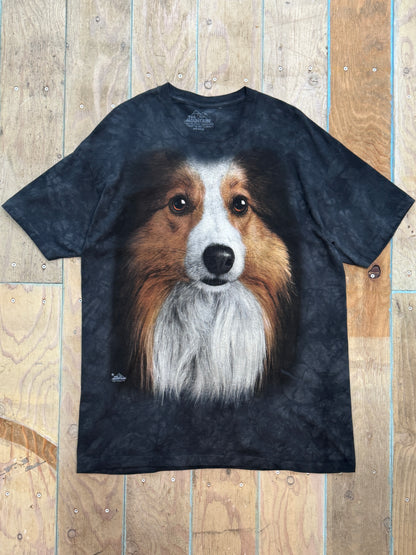 The Mountain Tie-Dye Dog Face Tee (Shetland Sheepdog)