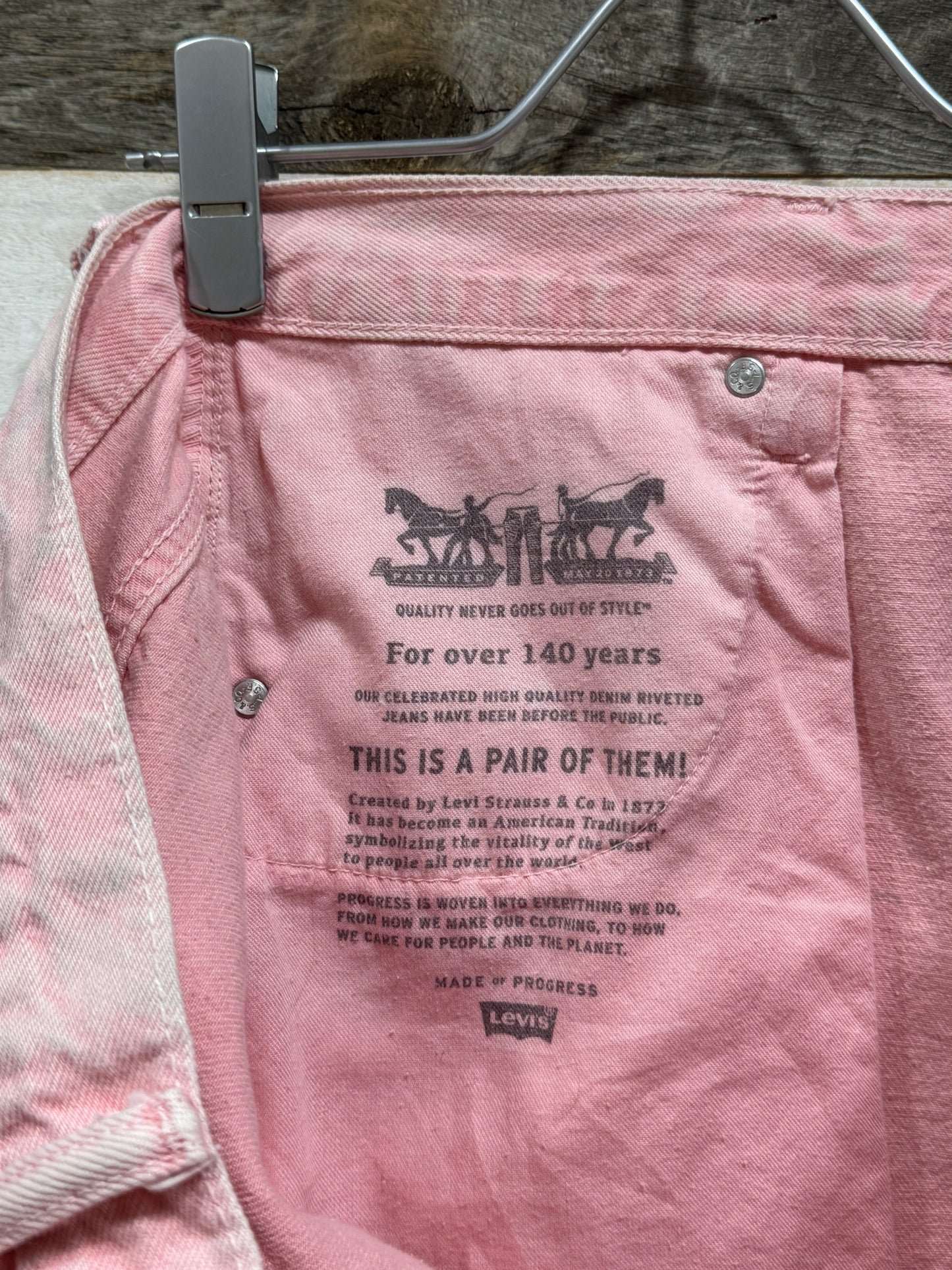 Levi's 569 Pink Denim Shorts