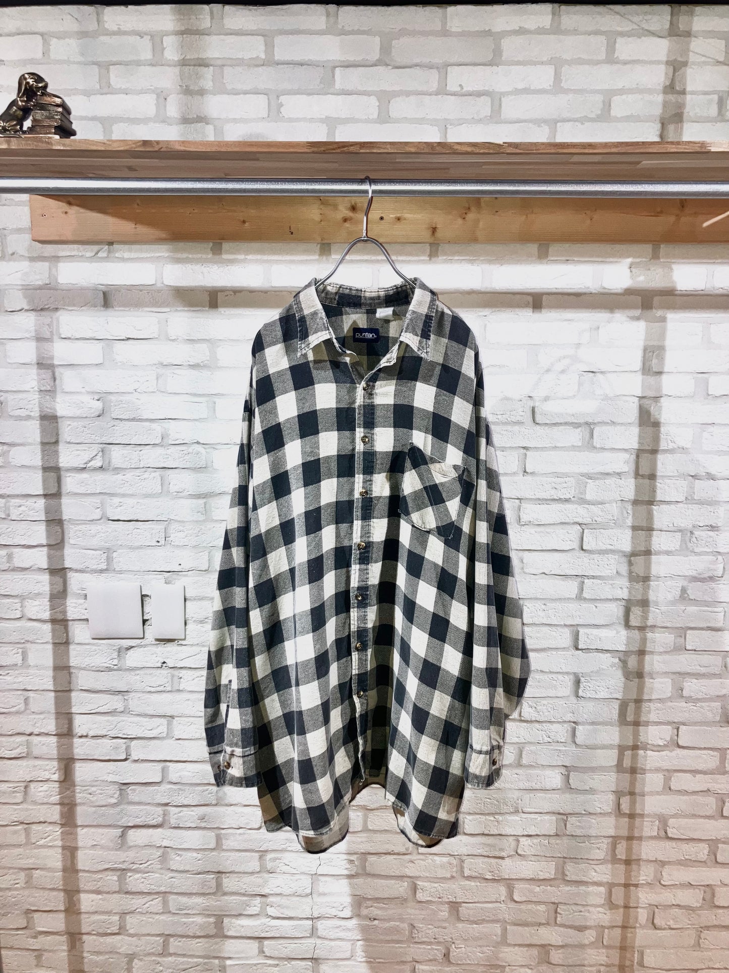 "puritan" Old Oversized Printed Check Shirt