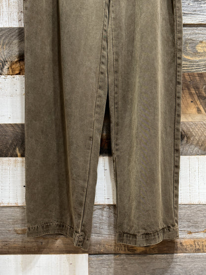 00s Faded Olive Tencel Wide EZ Pants