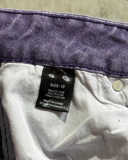 Purple Wide Straight Denim Pants