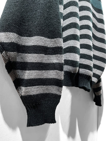 Mulch border leather patch sweater