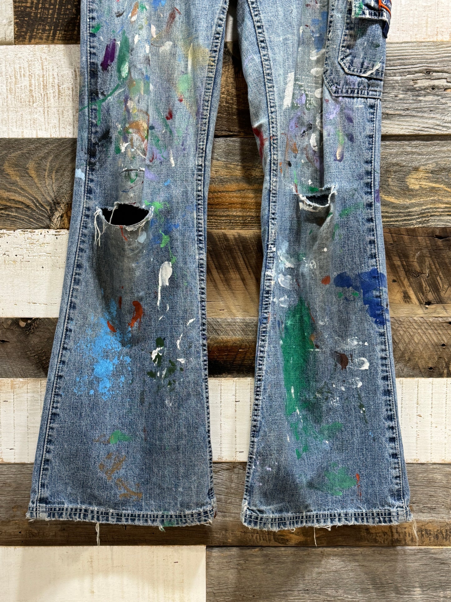 Rare Jordache Vintage Painted Flare Denim  Pants
