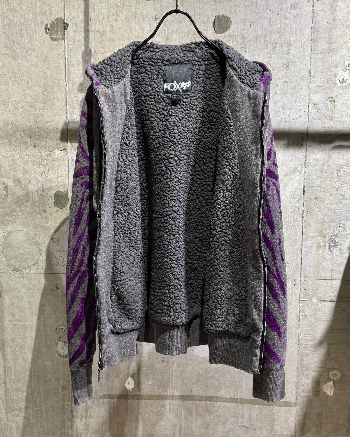 FOX Racing Purple Zebra Sherpa-Lined Zip Hoodie