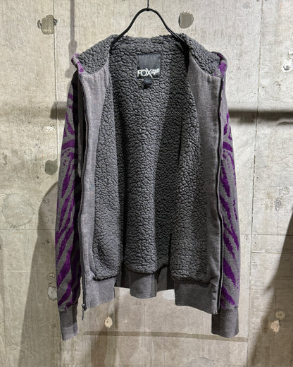 FOX Racing Purple Zebra Sherpa-Lined Zip Hoodie