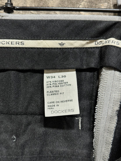 Dockers Grey Tuck Slacks