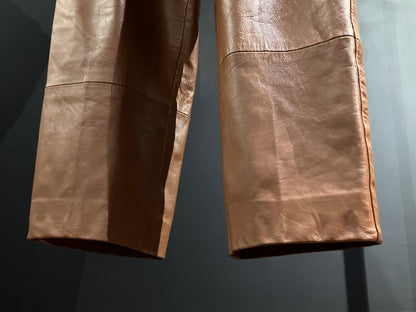 Old Color Leather Wide Pants