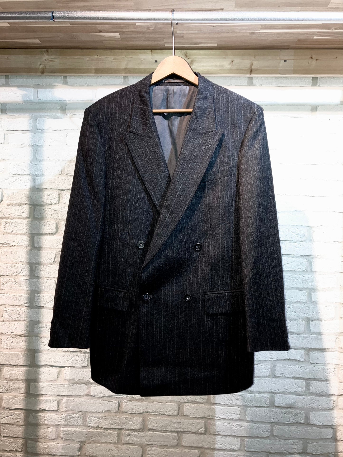 Vintage Stripe Wool Suit "Made in UK"