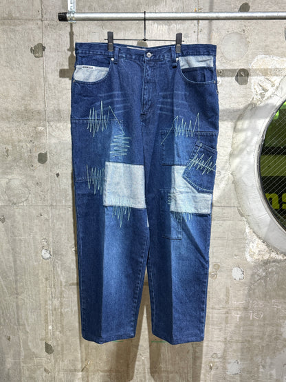Noiz Jeans Patchwork Design Denim Pants