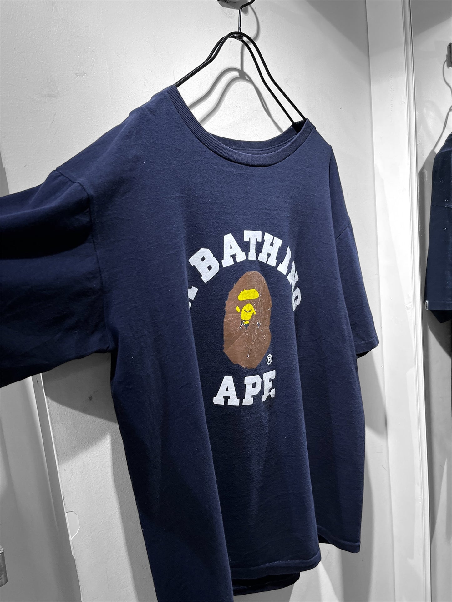 Old A BATHING APE college print Tee