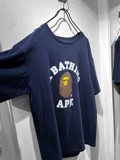 Old A BATHING APE college print Tee