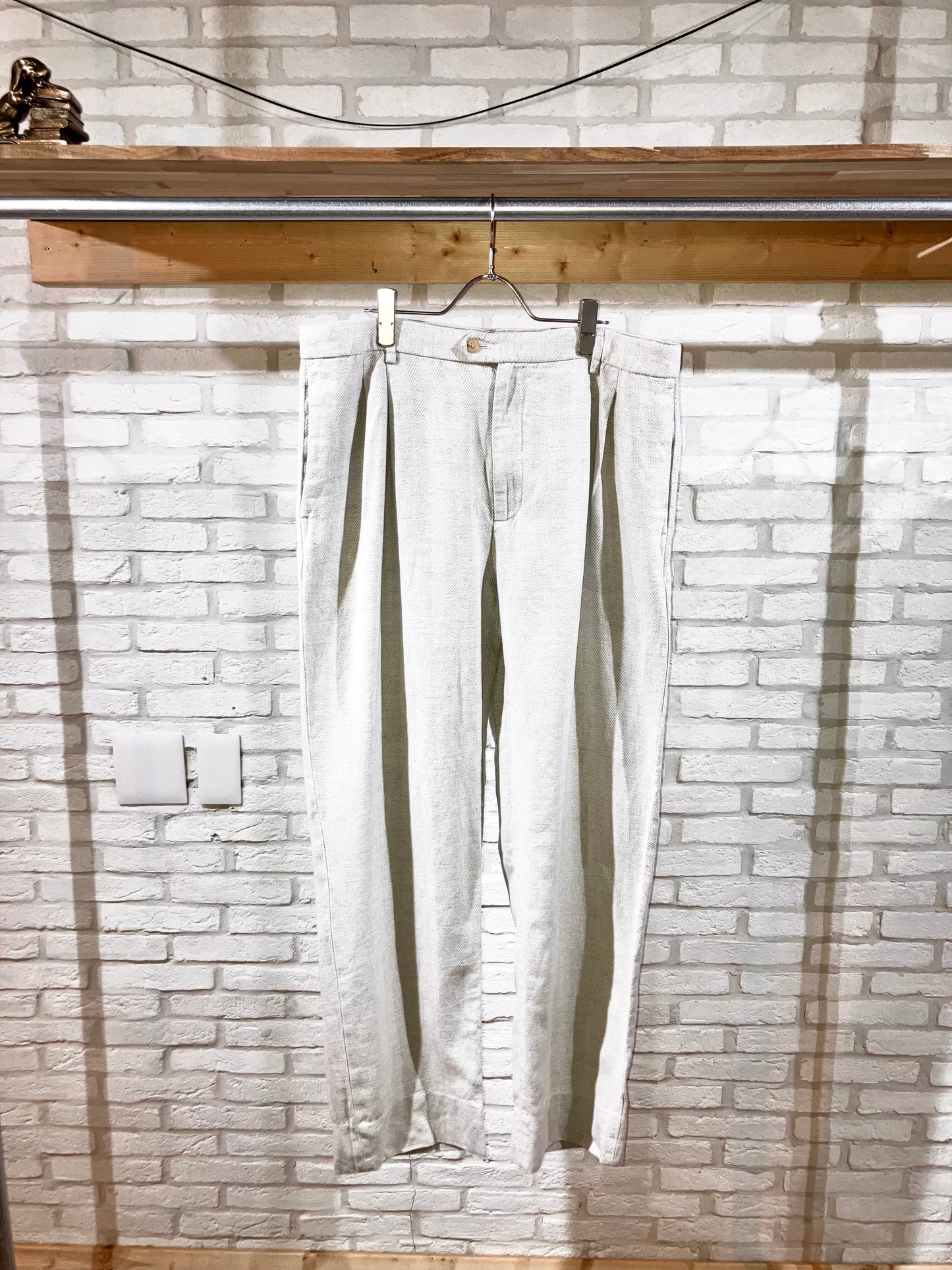 "BANANA REPUBLIC" 10〜20s Cotton&Linen Wide Slacks