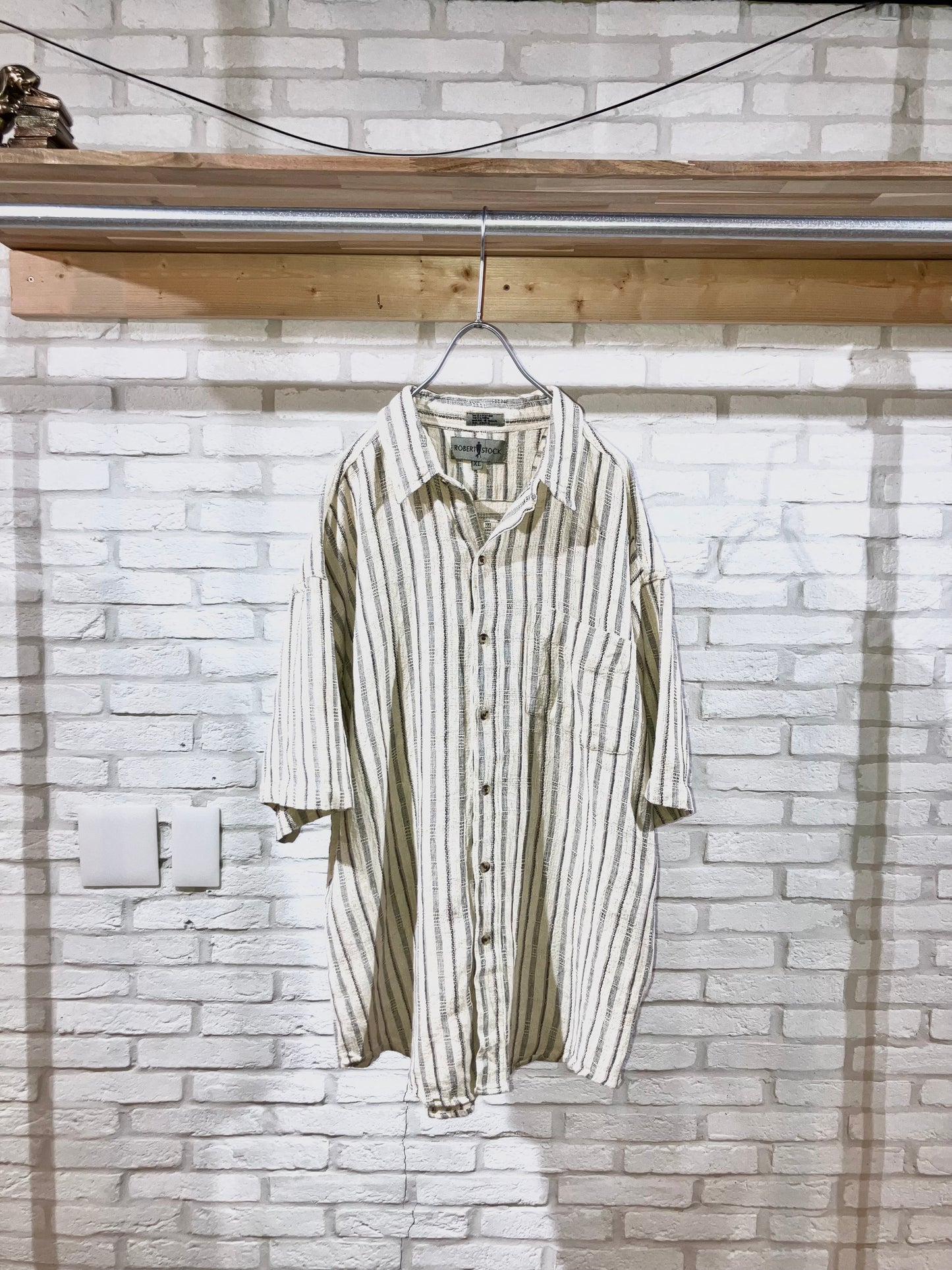 "ROBERT STOCK" Old Linen Stripe Shirt
