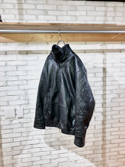 Old High Neck Design Leather JKT