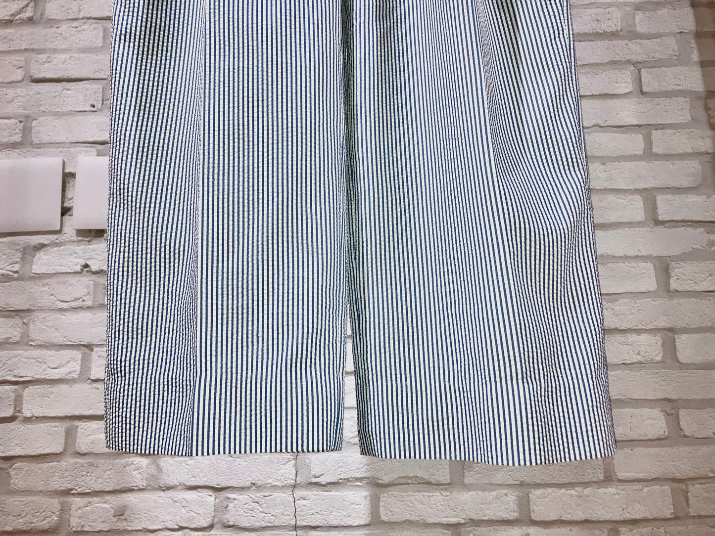 00s Seersucker Stripe Wide Slacks