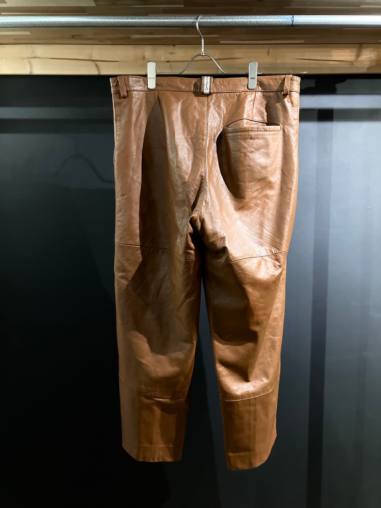 Old Color Leather Wide Pants