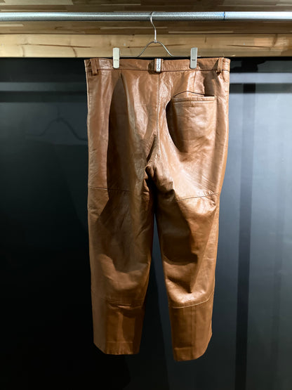 Old Color Leather Wide Pants