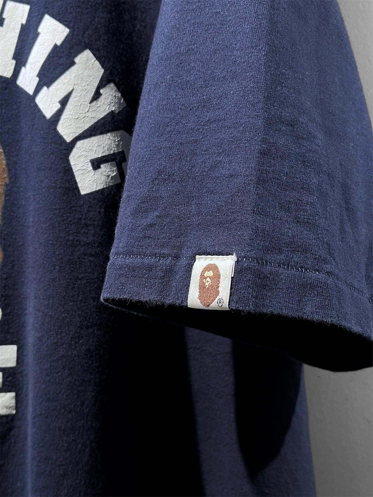 Old A BATHING APE college print Tee