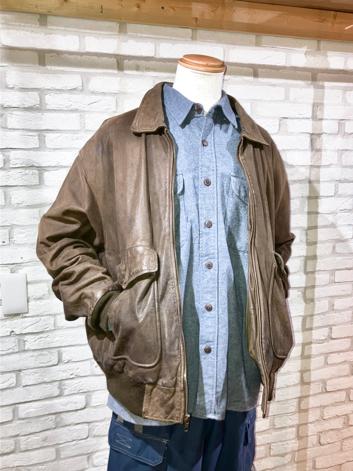 Old Oversized A-2 Style Leather JKT