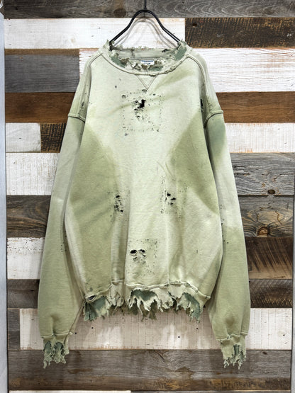 Vintage Matcha Latte Destroyed Sweatshirt