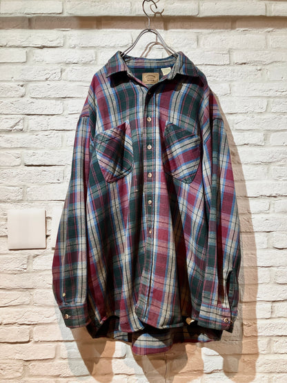 "ST JOHN'S BAY" Old Heavy Flannel Check Shirt