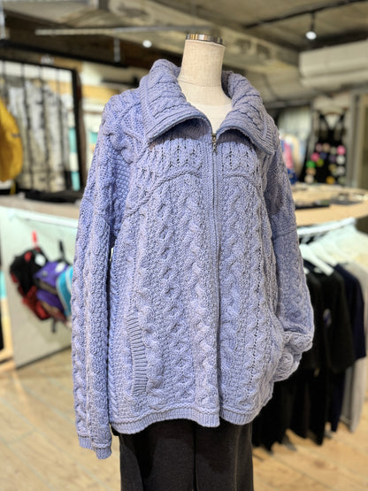 Aran Crafts Merino Wool Zip-up Cardigan