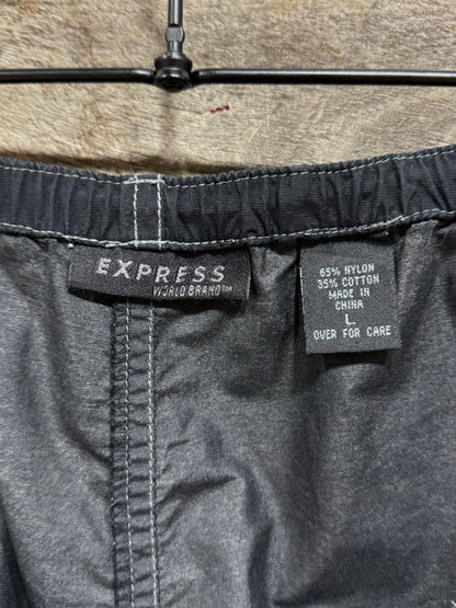 Black Nylon Cynch Pants