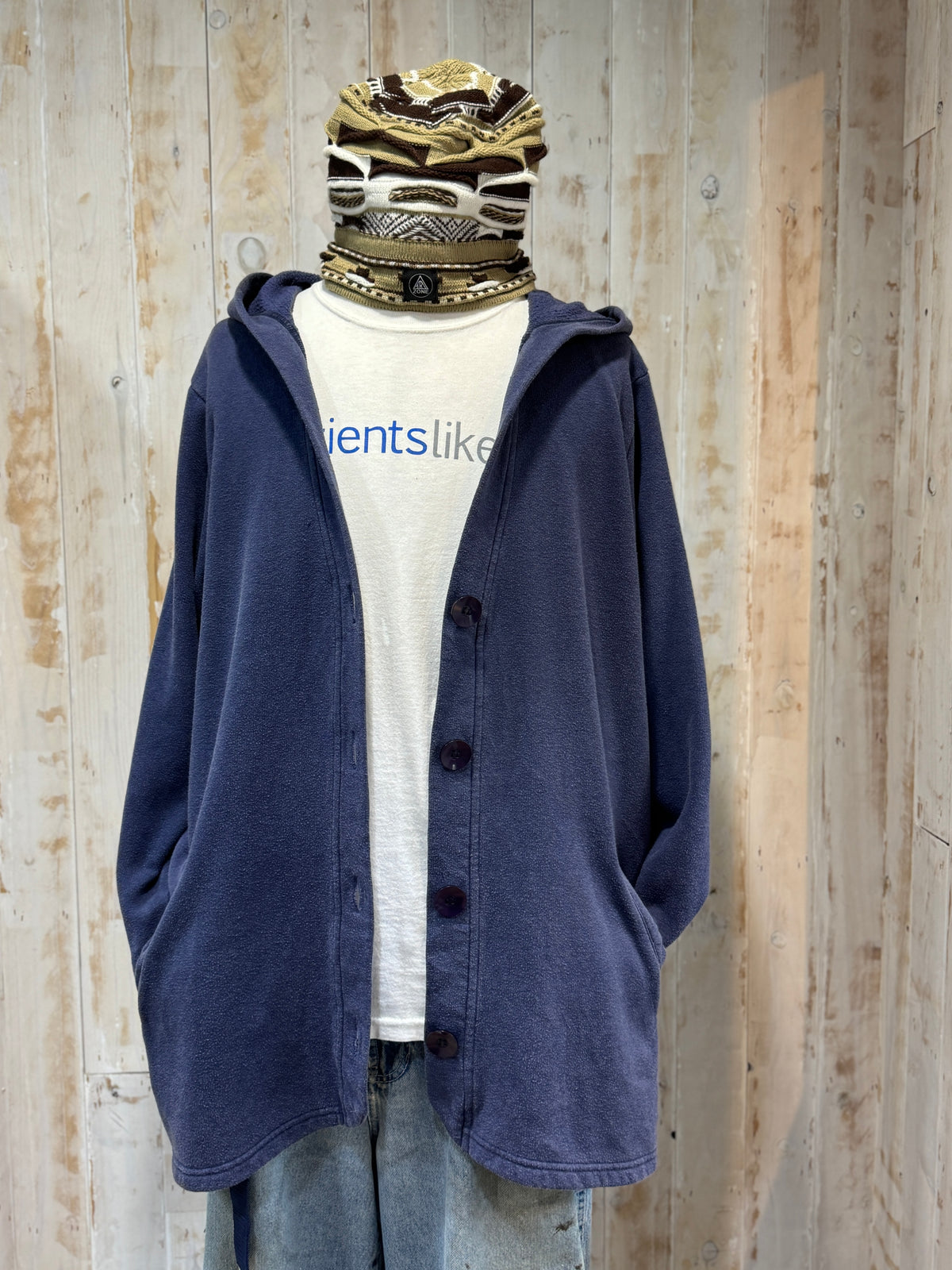Old Hooded Sweat Cardigan