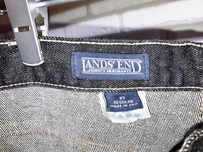 "LANDS'END" 90〜00s Yarn Dye BLK Denim Pants "NOS' Special Piece!!!"