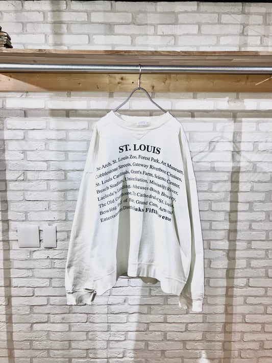 "Saks Fifth Avenue" Old Distressed Printed Sweat