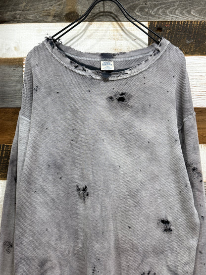Bleach Washed Destroyed Thermal LS Tee