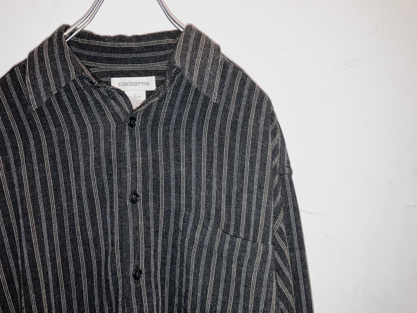 "claiborne" Old Stripe Rayon Shirt