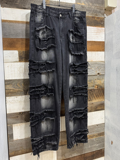 Multi-Layer Ripped Denim Pants