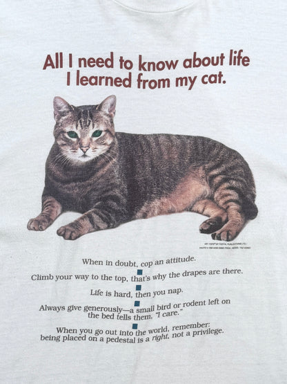 90s Vintage Cat Wisdom Tee